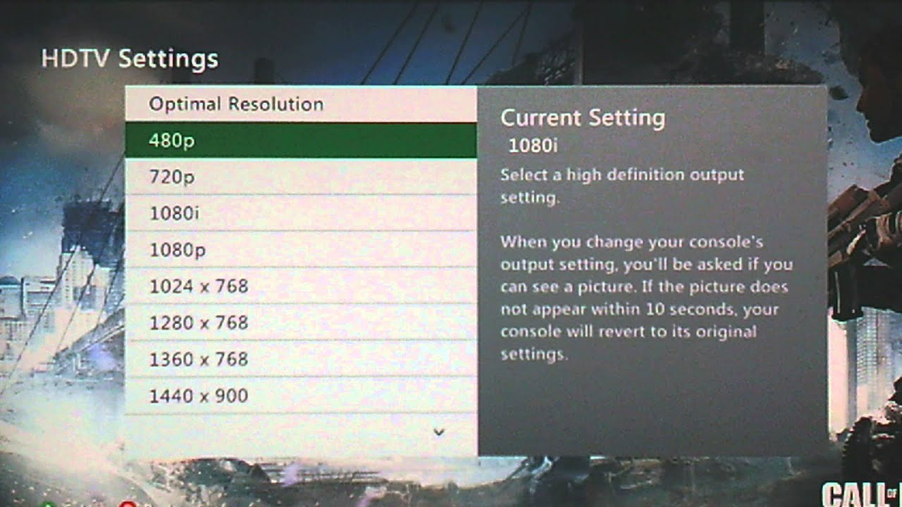 How To Change Hdmi Settings For The Xbox 360 Youtube