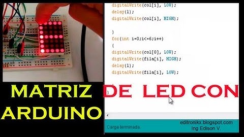 control de una matriz de led 7x5 con arduino sin integrados de multiplexación