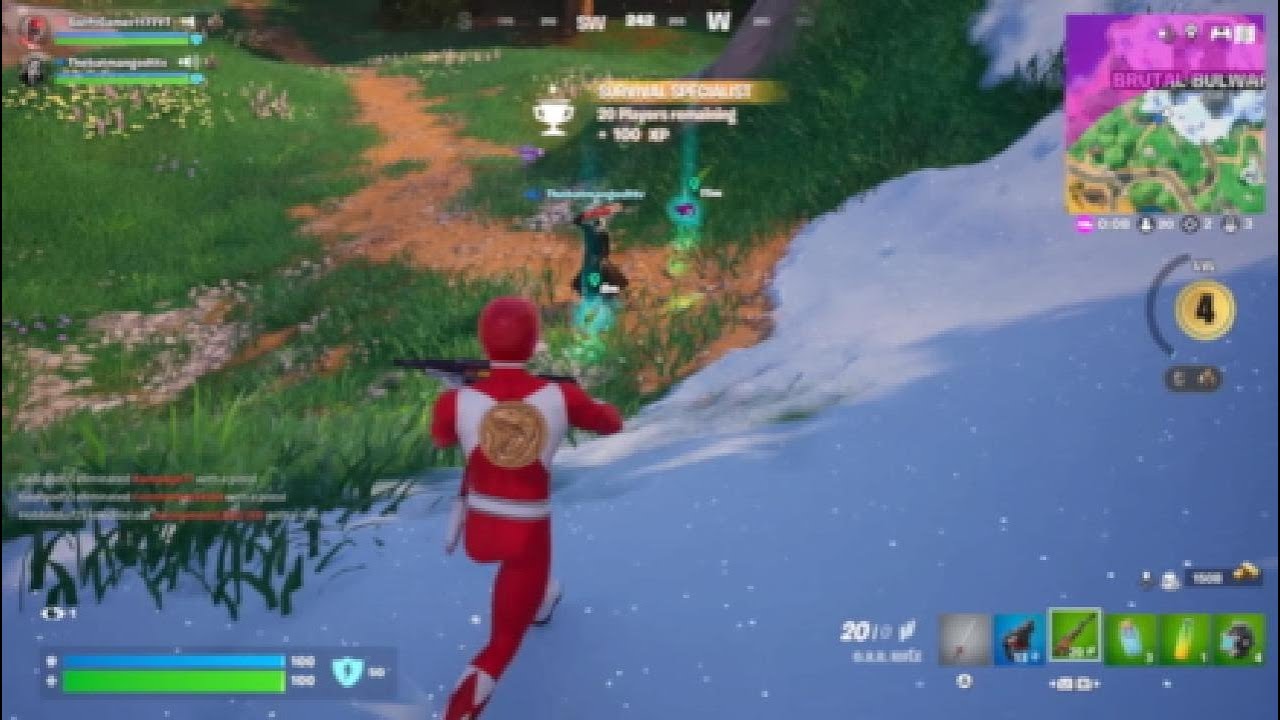Fortnite The Red Ranger team up with Ghost Face to get a win