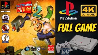 Earthworm Jim 2 Ps1 4K60ᶠᵖˢ Uhd Longplay Walkthrough Playthrough Movie Full Game