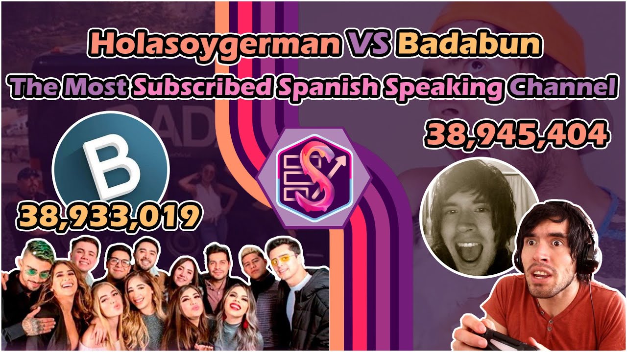 Holasoygerman. VS Badabun Subscriber War: The Spanish Speaking PewDiePie VS  T-Series - YouTube