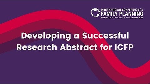 (EN) ICFP Scientific Abstract Writing Tutorial - Research