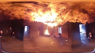 Fire drill: Fire roller at the ceiling seen with a 360 degree camera.