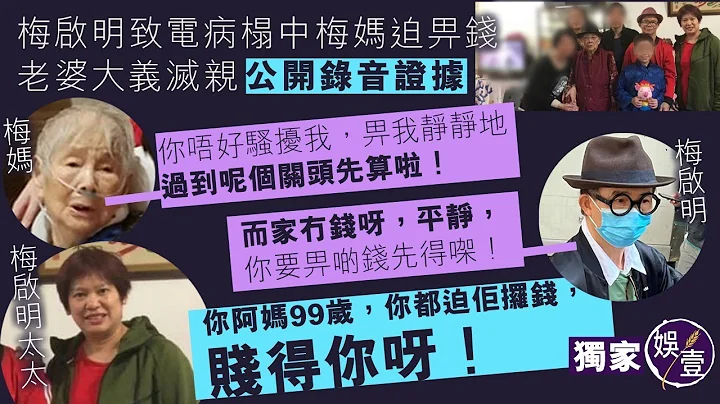 梅艳芳胞兄丨梅启明致电病榻中梅妈迫畀钱 老婆大义灭亲公开录音证据（#梅艳芳 #梅启明 #梅妈 #娱壹) - 天天要闻