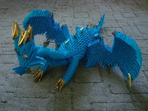 3D origami dragon tutorial (part 1)