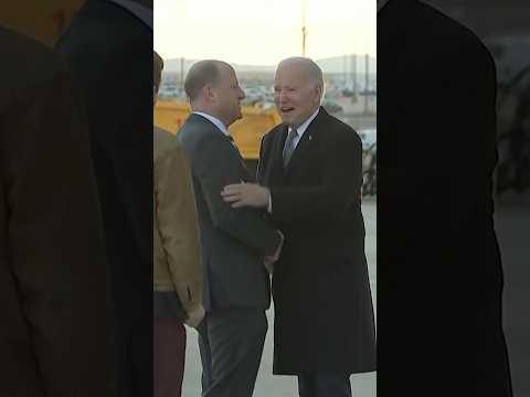 Biden arrives in colorado, met by gov. Jared polis, denver mayor