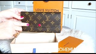 Unboxing: Louis Vuitton Emilie Wallet in Fuchsia and New Tory Burch  sandals! 