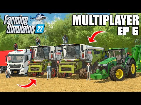 Big Wheat Harvesting Operation 500K Liters | Community Multiplayer | Farming Simulator 22 | Ep 5