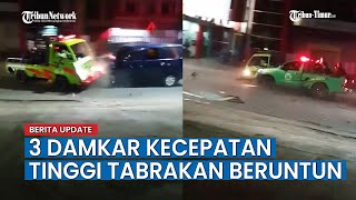 Tabrakan Beruntun 3 Mobil Damkar Saat Menuju Lokasi Kebakaran di Banjarmasin