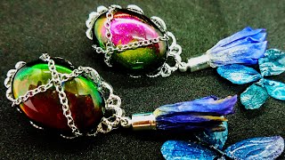 封印されし魔法石ピアスレジン♪Sealed magic stone earring resin ♪