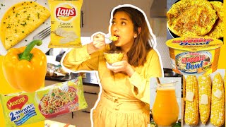 WE ONLY ATE YELLOW FOOD FOR 24 HOURS CHALLENGE | FOOD CHALLENGE