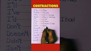Learn Contractions in English | Easy Grammar for Kids #shortforms #contractions #grammar