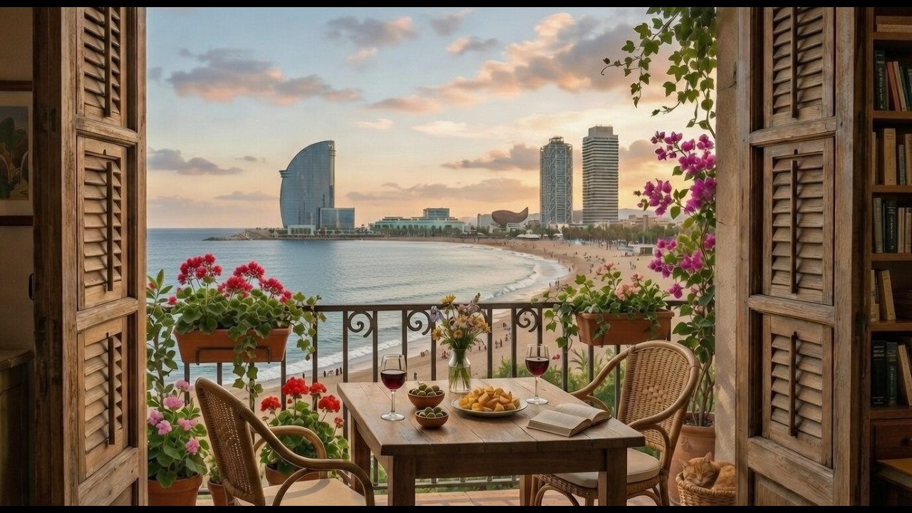 Chilling in Barcelona 🎷 Jazz Lo-fi Vibes 🍷