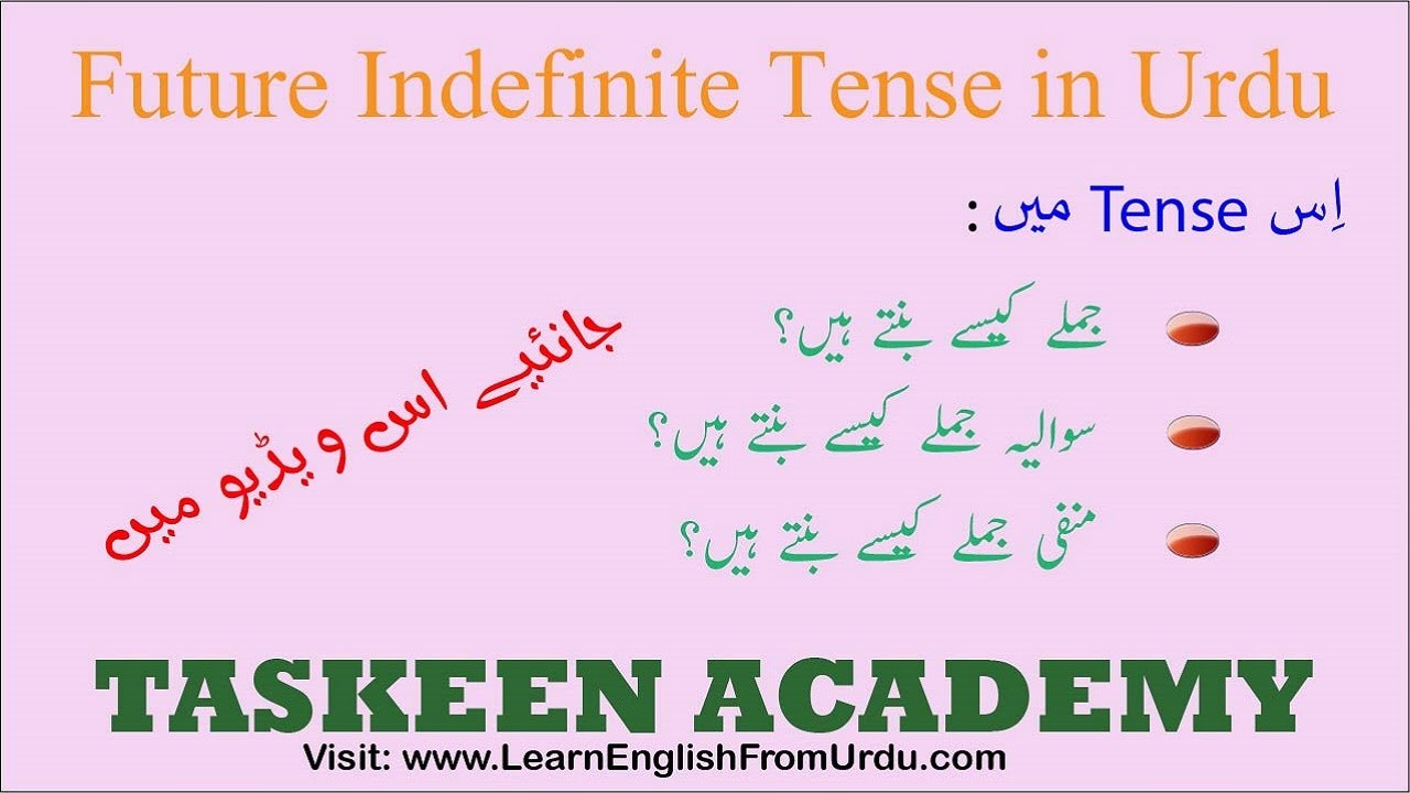 Future Indefinite Tense in Urdu | Simple Future tense | Tenses in Urdu | English in Urdu