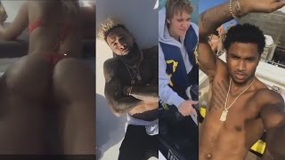 Trey Songz Parties on a Yacht with Justin Bieber Odell Beckham Jr and some Fine Women