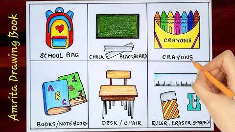 Classroom Objects Drawing | Objects in the Classroom Drawing | चीजों के चित्र जो कक्षा में होते हैं
