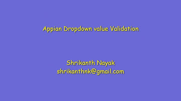 Dropdown field validation -Appian