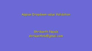 Dropdown field validation -Appian
