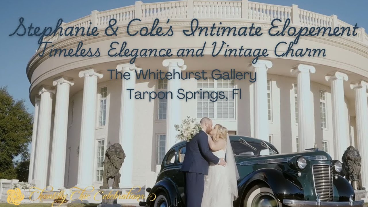 Stephanie & Cole's Timeless and Elegant Elopement at The Whitehurst Gallery in Tarpon Springs, Fl
