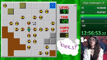 bees. everywhere. bees - chips challenge levels 95 through 99