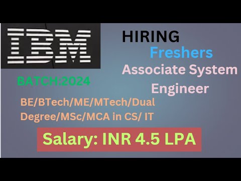 IBM HIRING FRESHERS ASSOCIATE SYSTEM ENGINEER ROLE 2025 BACHELOR'S ...