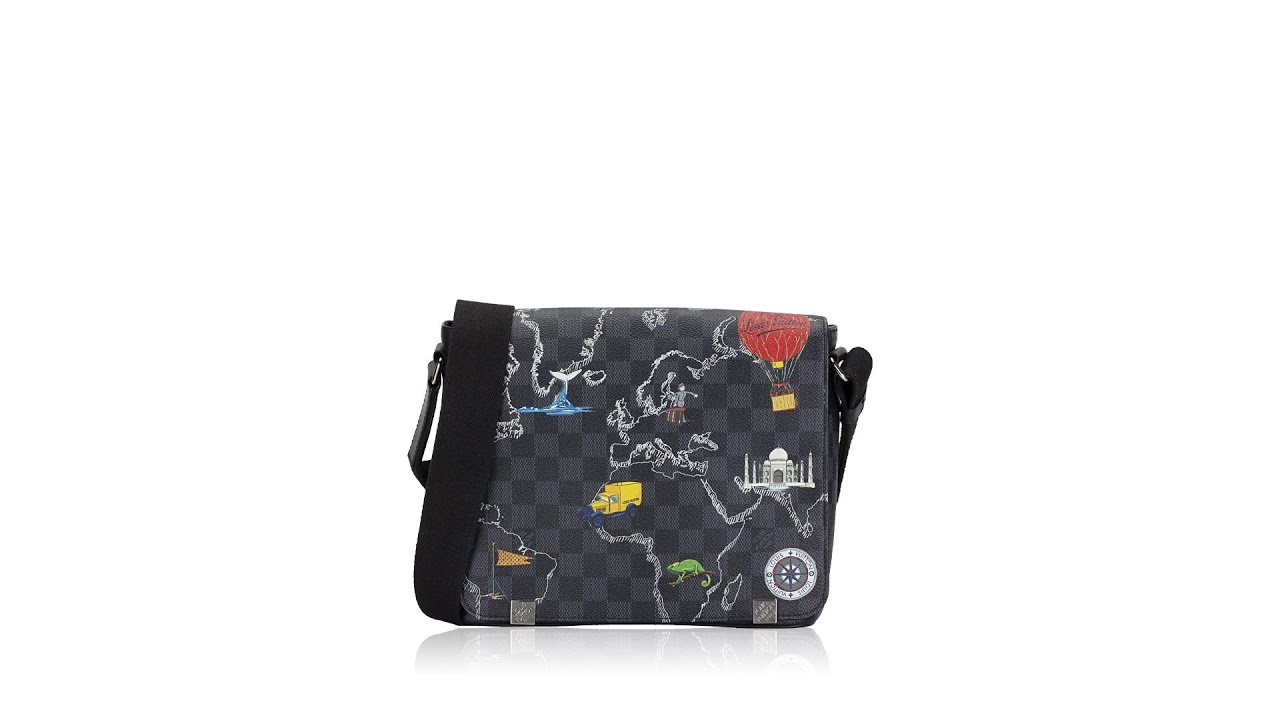 Louis Vuitton Men Damier Graphite World Map District PM 