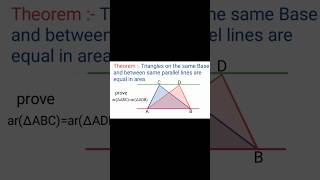 Triangles on the same base and between same parallel lines are equal in area.