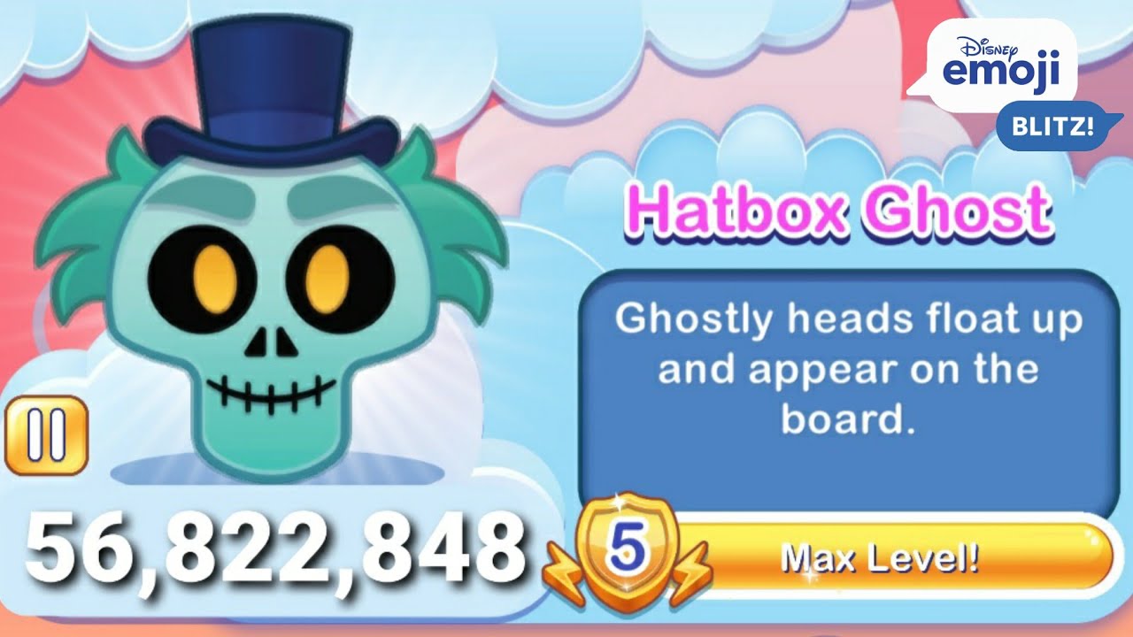 Disney Emoji Blitz Hatbox Ghost (Level 5) Haunted Mansion