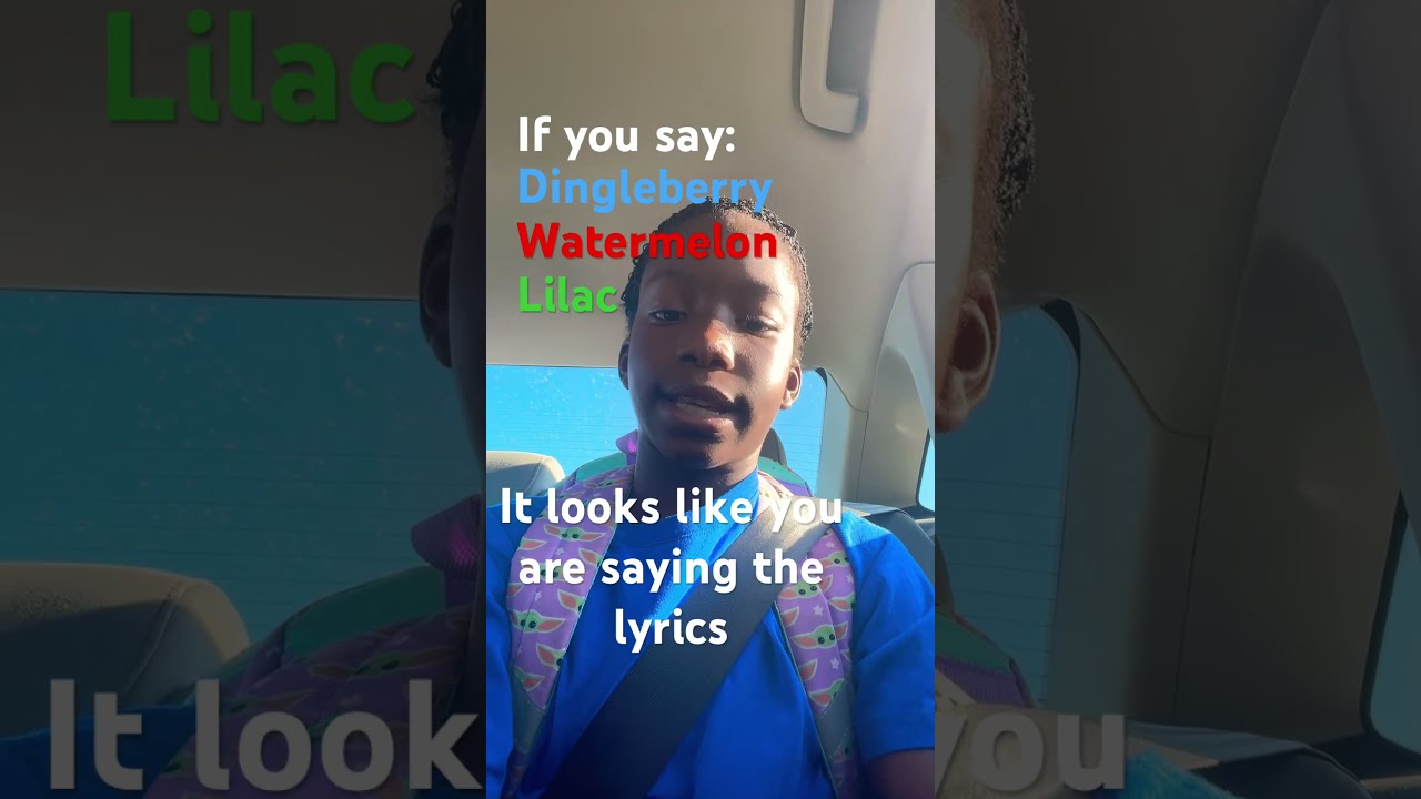 If You Say Dingleberry Watermelon And Lilac It Look Like Are Saying The Lyrics