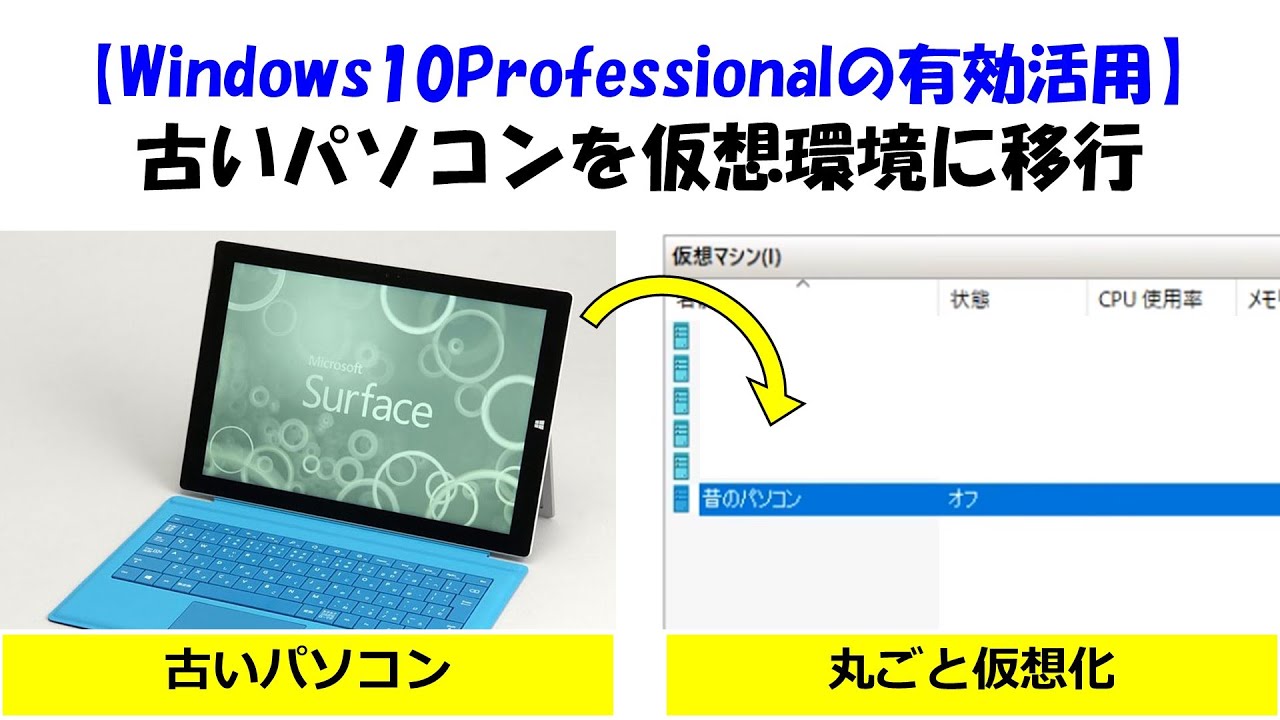 【Win10Proの有効活用】古いパソコンを仮想環境に移行！！