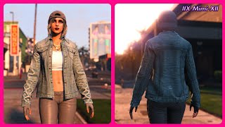 GTA V Online - Adorable & Simple Female Washed Denim Biker Outfit | With Tutorial