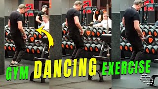 Man at a Gym Doing Some Undetermined Dancing Like Exercise