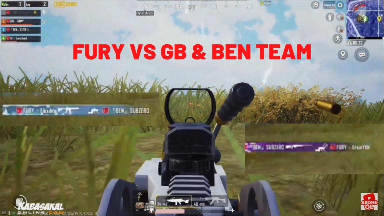 FURY VS GB & BEN TEAM PUBG MOBILE YAYINCI KARSILASMALARI