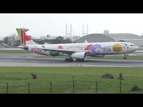 HEAVY CONDENSATION | TAP Portugal A330-300 Stopover Livery Takeoff at Lisbon Airport