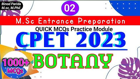 [Part-2] Target CPET 2023 BOTANY//Msc Botany Entrance Exam 2023// CPET Botany Preparation Video