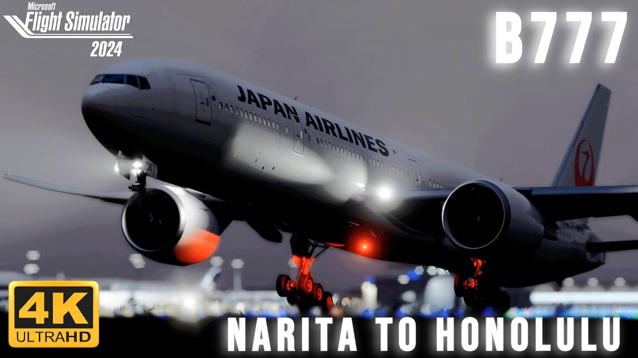 【MSFS2024】突発的な激しい雨のなか成田空港からホノルルへフルフライト - PMDG 777-300ER - Boris Audio 【Microsoft Flight Simulator 】