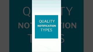 SAP QM | Quality Notification Type in SAP Quality Management