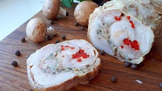 РУЛЕТ ИЗ КУРИНЫХ ОКОРОЧКОВ   Вкусный куриный рулет