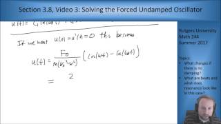 Famous MATH 244: Section 3.8, Video 3: Forced Undamped Oscillators Profile