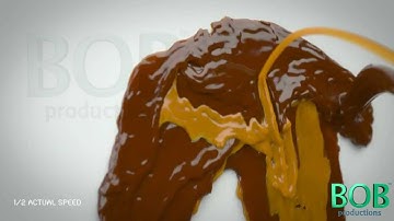 Chocolate + Caramel + Wall - High Viscosity Fluid Simulation