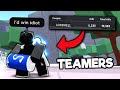 Lordhell helps me destroy toxic teamers in roblox the strongest battlegrounds