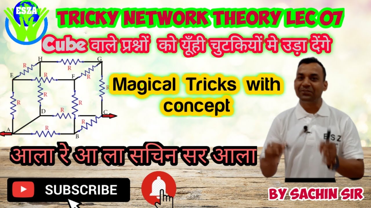 Tricky Network Theory Lec 07 |  Effective Resistance Across Face Diagonal of Cube | By Sachin Sir