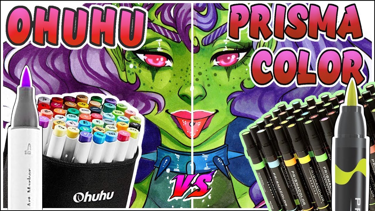 Ohuhu Brush Markers vs Prismacolor Brush Markers Marker Review YouTube