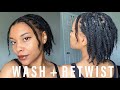 STARTER LOC WASH + RETWIST | Two Strand Twist Starter Locs | Neutrogena Anti-Residue Shampoo on Locs