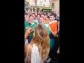 Hundreds of Ireland Fans Serenade French Girl
