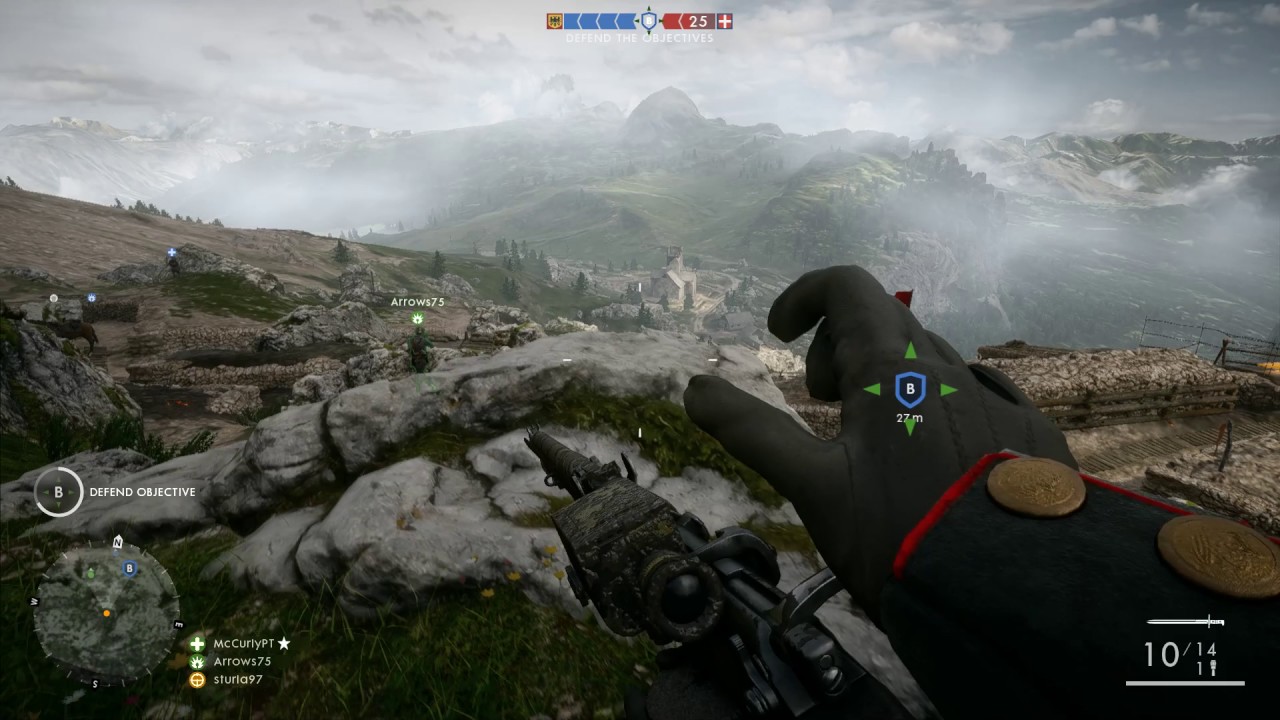 Battlefield 1 rush sniper (60fps vidio)