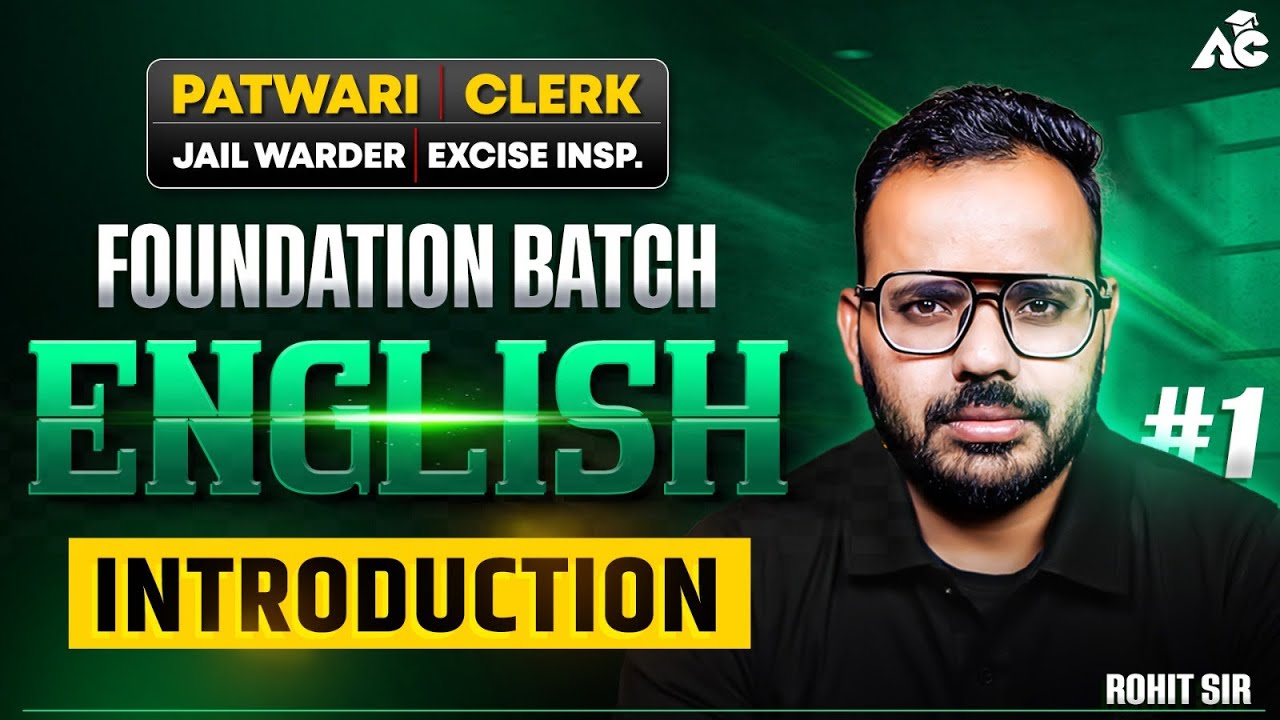 Punjab Patwari, Jail Warder, PSSSB Clerk, Excise Inspector Foundation Batch English by Rohit Sir #1
