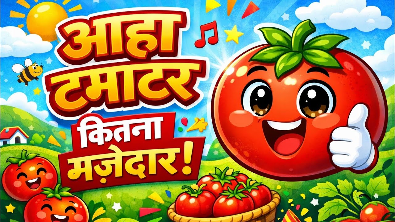 आहा टमाटर - aaha Tamatar Bade Mazedar | Hindi Nursery Rhymes And kids song | viralToon india 