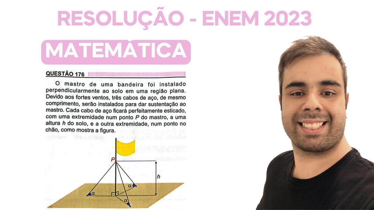 ENEM 2023 - O mastro de uma bandeira foi instalado perpendicularmente ao solo em uma região plana