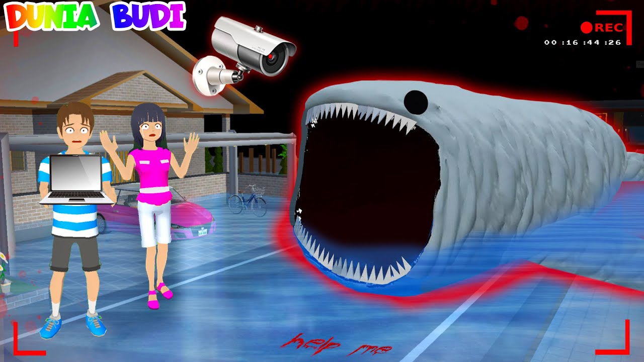 Yuta Mio Panik Cctv Merekam Monster Bloop Raksasa Muncul Di Kota Sakura | Sakura School Simulator
